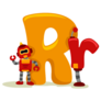 Robot Letter R Sticker