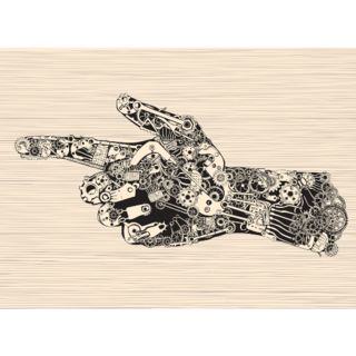 Robot Pointing Finger Sticker