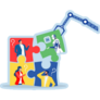 Robot Puzzle Piece Sticker