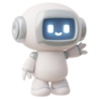 Robot Raising His Hand Sticker