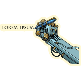 Robot Signs Lorem Ipsum Sticker