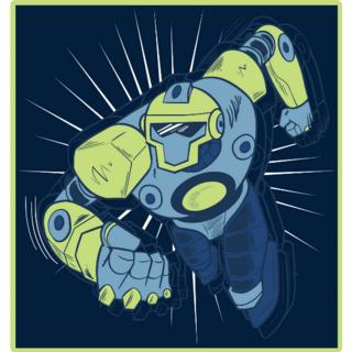 Robot Super Hero Sticker