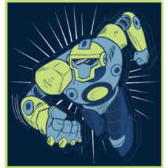 Robot Super Hero Sticker