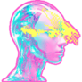 Robotic Humanoid Head Pixel Sticker