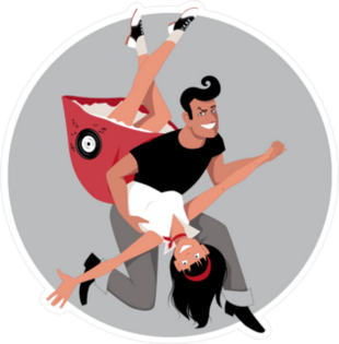Rock and Roll 50s Dance Sticker