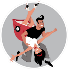 Rock and Roll 50s Dance Sticker