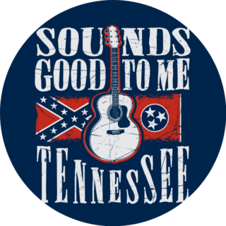 Rock And Roll Guitar With The Tennessee Flag Sticker