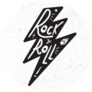 Rock And Roll Lettering Lightning Bolt Music Sticker