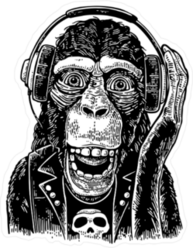 Rock and Roll Monkey Sticker