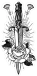Rock and Roll Rose and Knife Sticker