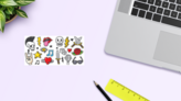 Rock And Roll Sticker Sheet on a Desk (New) example