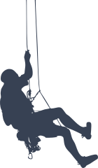 Rock Climber Coming Down Sticker