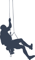 Rock Climber Coming Down Sticker