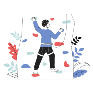 Rock Climber Man Cartoon Sticker