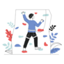 Rock Climber Man Cartoon Sticker