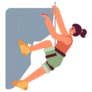 Rock Climbing Cartoon Character Sticker