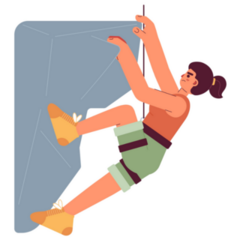 Rock Climbing Cartoon Character Sticker