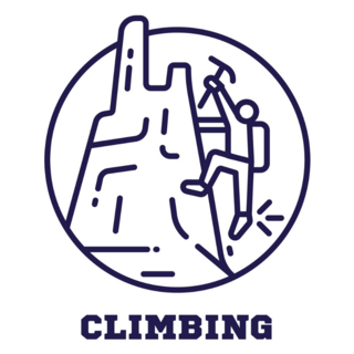 Rock Climbing Circle Icon Sticker