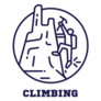 Rock Climbing Circle Icon Sticker