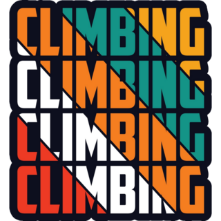 Rock Climbing Repeated Text Sticker