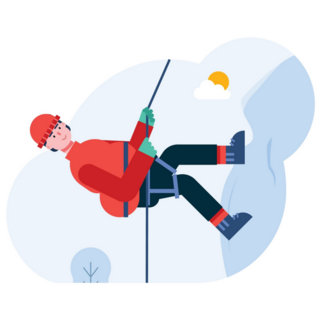 Rock Climbing With Safety Equipment Sticker