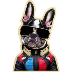 Rocker French Bulldog Sticker