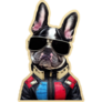 Rocker French Bulldog Sticker