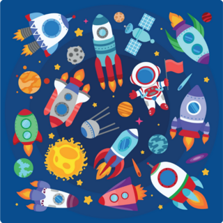 Rocket Outer Space Sticker Sheet 