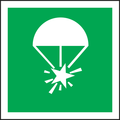 Rocket Parachute Flares Icon Sign Sticker