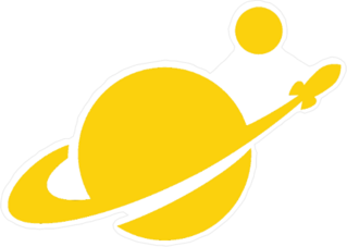 Rocketing Orbiting Planet Silhouette Sticker