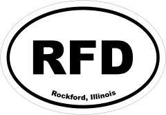 Rockford, Illinois Oval Stickers