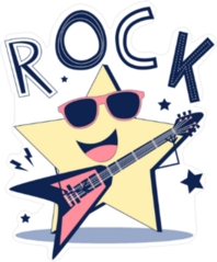 Rocking Illustration Star Sticker