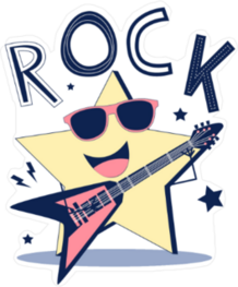 Rocking Illustration Star Sticker