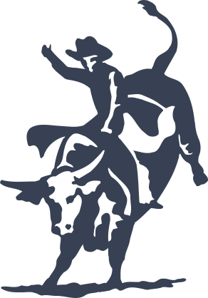 Rodeo Cowboy Riding Bull Sticker