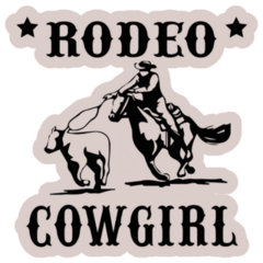 Rodeo Cowgirl Vintage Lettering Sticker