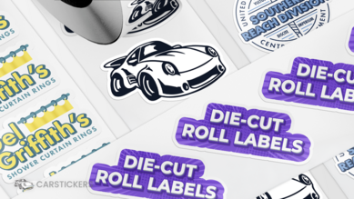 Die cut stickers on a roll