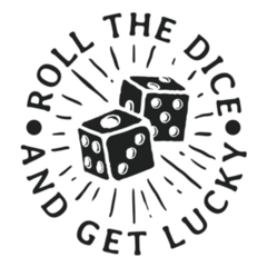 Roll The Dice Get Lucky Lettering Sticker