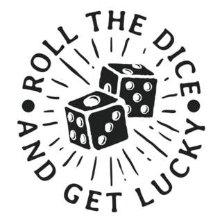 Roll The Dice Get Lucky Lettering Sticker