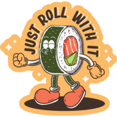 Roll With It Sushi Sticker