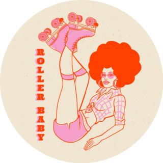 Roller Baby Afro Girl Retro Sticker