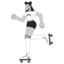 Roller Disco Girl Sticker