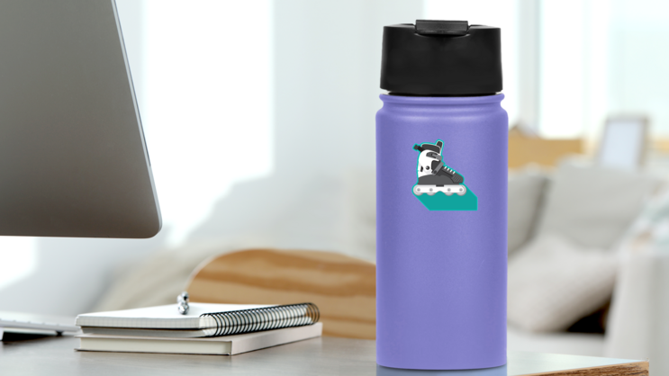 Roller Skate Shadow Sticker  on a Water Bottle (New) example