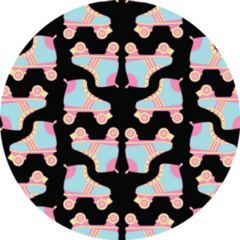 Roller Skates 90s Pattern Sticker