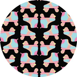 Roller Skates 90s Pattern Sticker