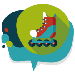 Roller Skates Abstract Sticker