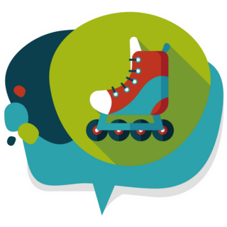 Roller Skates Abstract Sticker