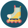 Roller Skates Circle Sticker