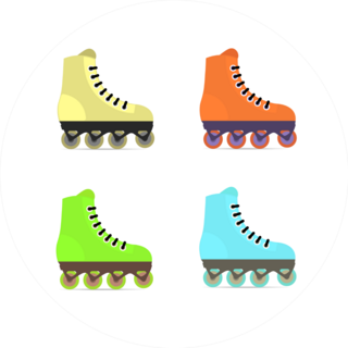 Roller Skates In Flat Style Sticker
