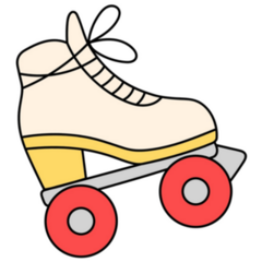 Roller Skates Retro Icon Sticker
