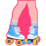 Roller Skating On Pink Sticker